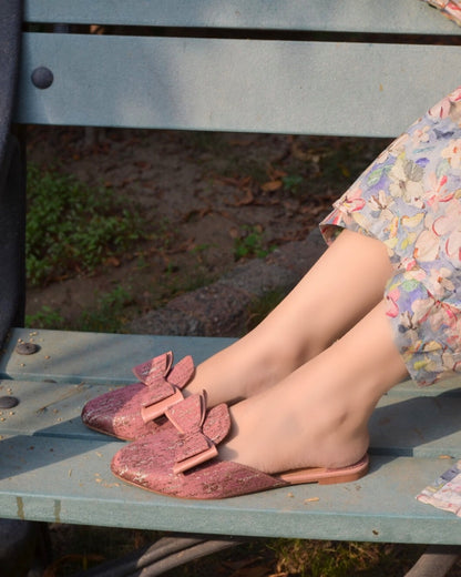 Talia Bow Mules - Pink