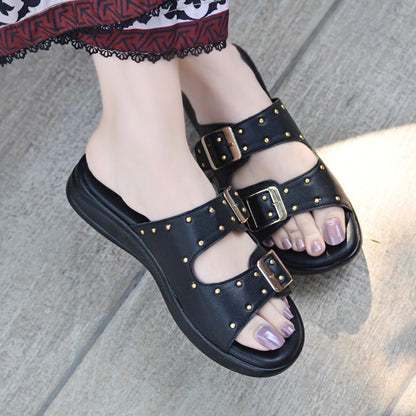 Nora Chunky Slides - Black