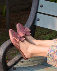 Talia Bow Mules - Pink