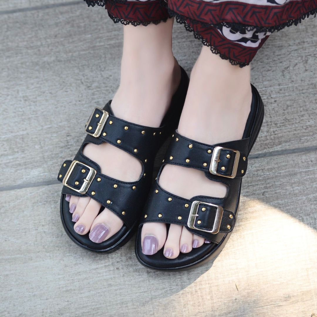 Nora Chunky Slides - Black