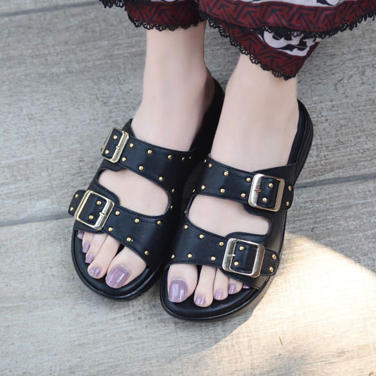 Nora Chunky Slides - Black