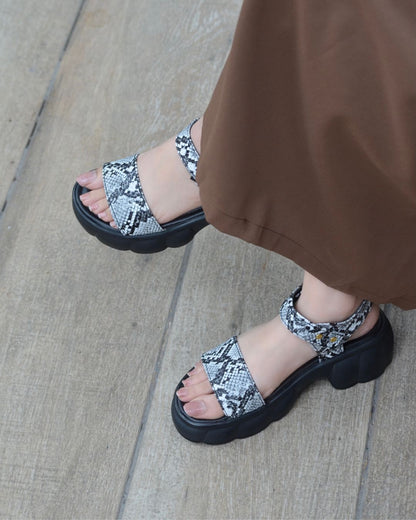 Frosty Chunky Platform Sandals - Black