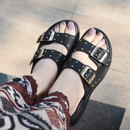 Nora Chunky Slides - Black