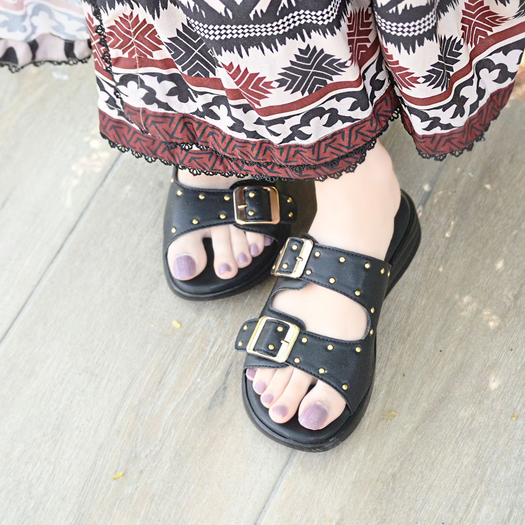 Nora Chunky Slides - Black