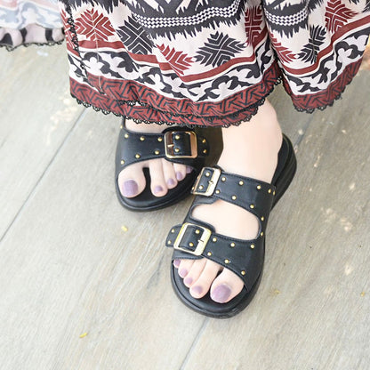 Nora Chunky Slides - Black