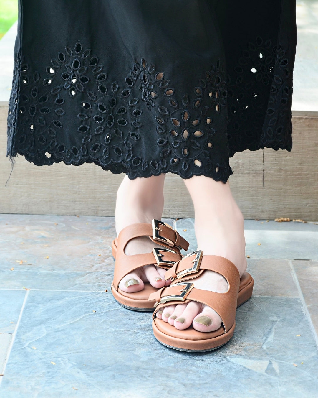 Alba Chunky Slides - Brown