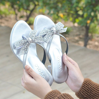 Bow Knot Slides - Silver