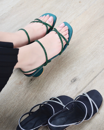 Navalia Block Heels - Green