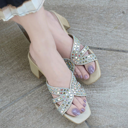 Zoya Heels - Beige / Gold