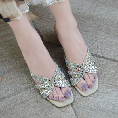 Zoya Heels - Beige / Gold