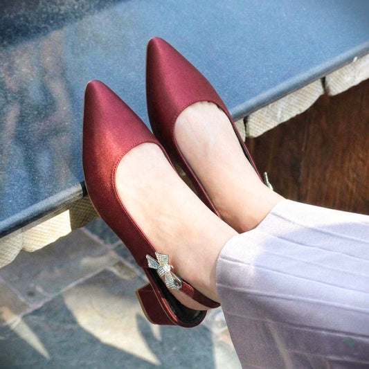Moria Sling Back Heels - Mehroon