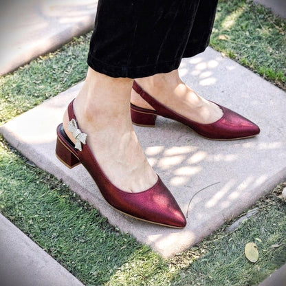 Moria Sling Back Heels - Mehroon