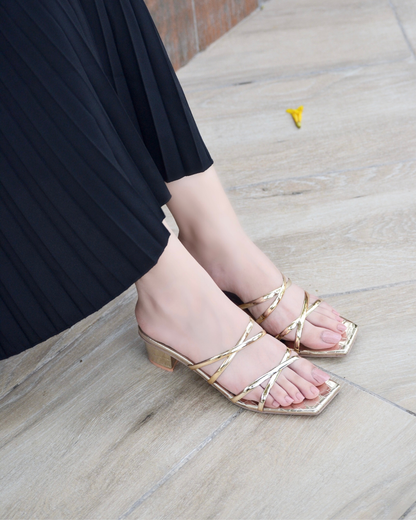 Kaathy Block Heels - Gold