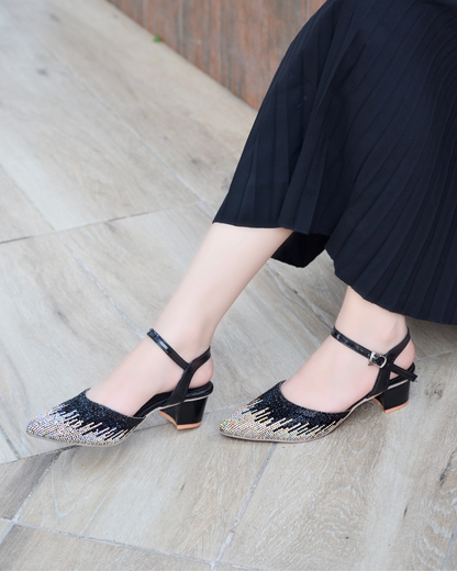 Evania Block Heel Pumps - Black