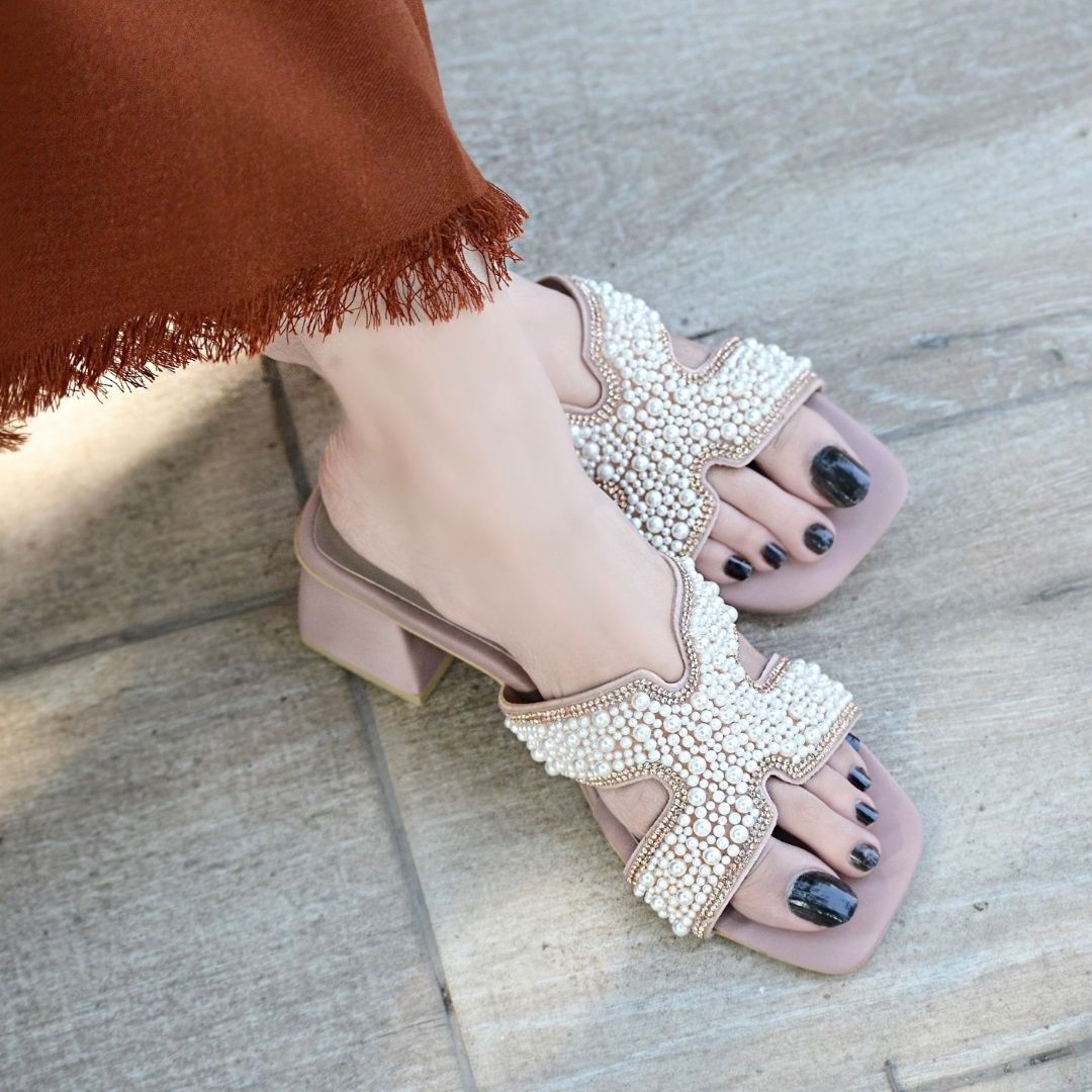 Lucia Block Heels - Peach