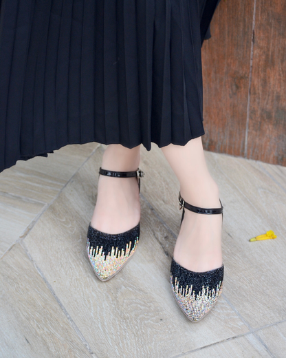 Evania Block Heel Pumps - Black