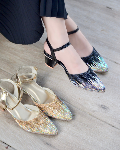 Evania Block Heel Pumps - Black