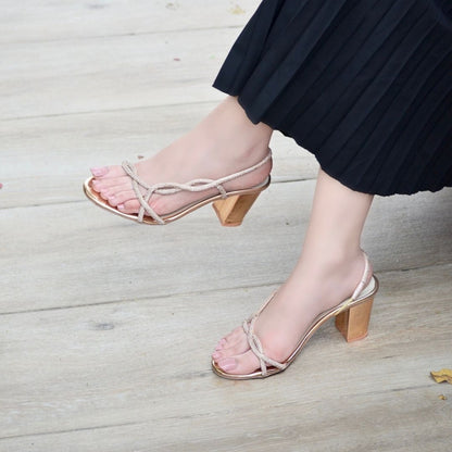 Rylea Sling Back Heels - Gold