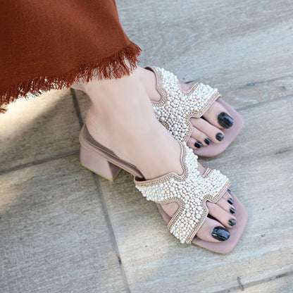 Lucia Block Heels - Peach