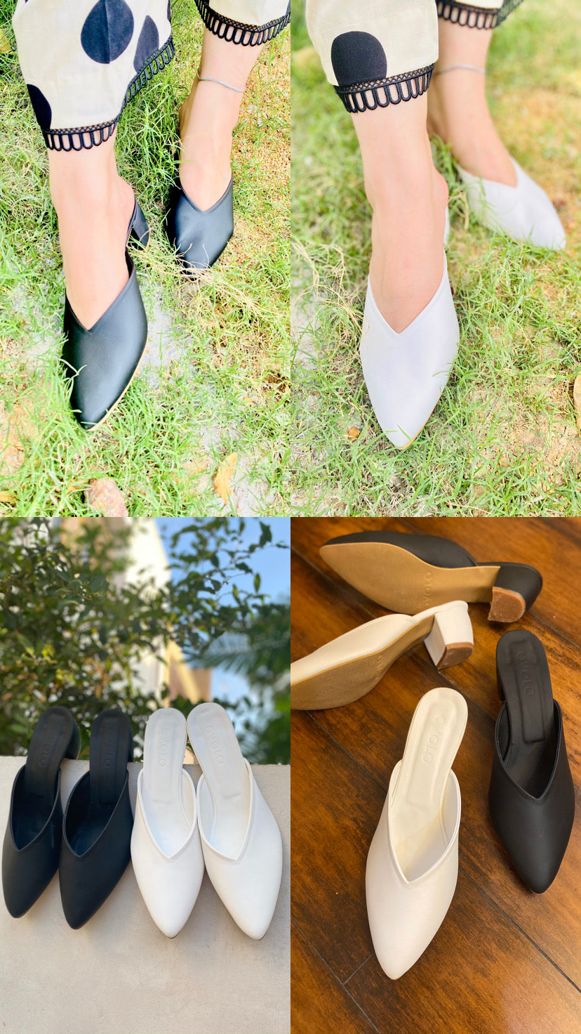 Pointy Toe Block Heel - Ovolo Karachi