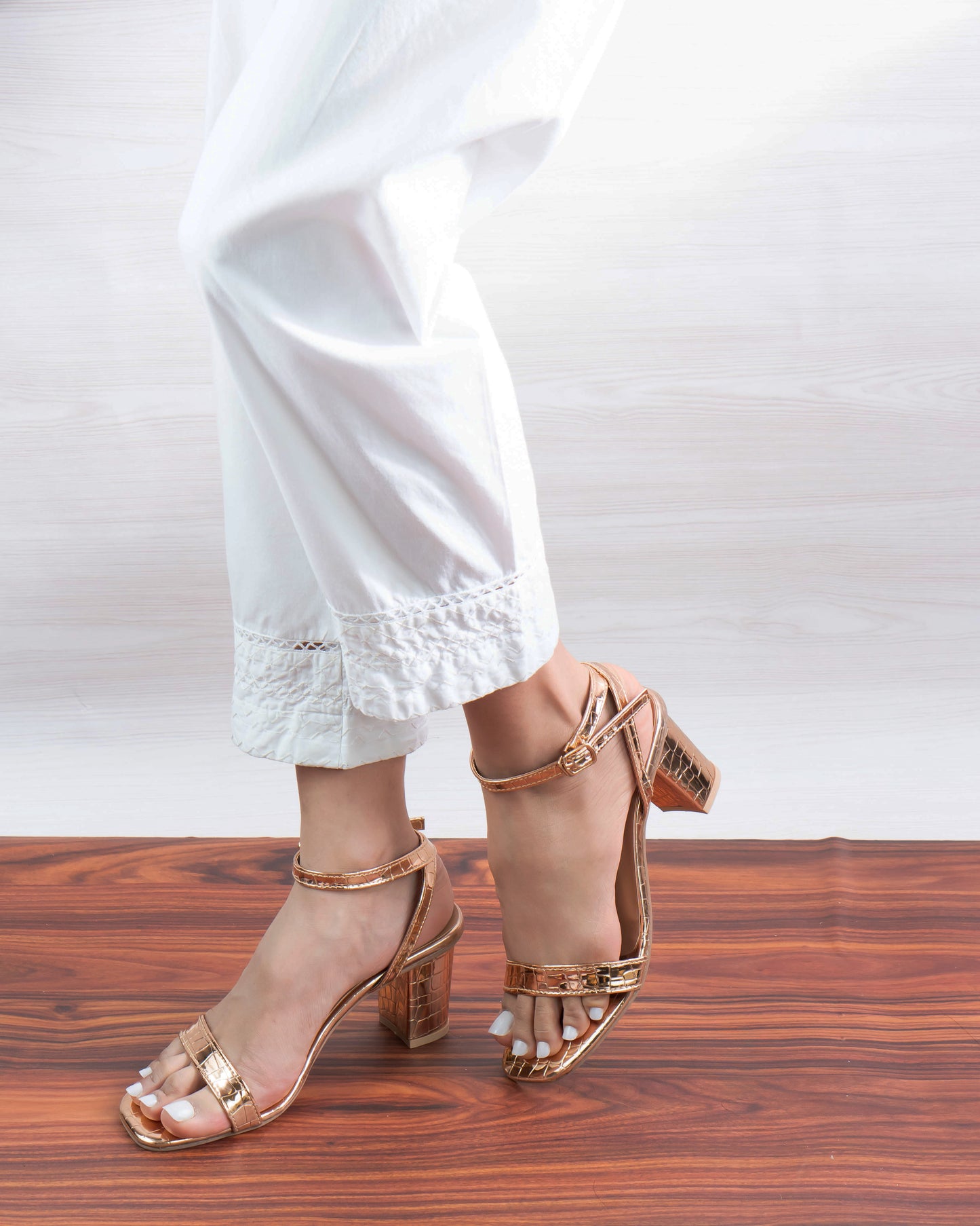 Kate Block Heels - Rose Gold