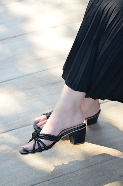 Tiasa Block Heels - Black