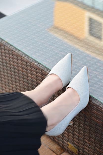 Fiona Pencil Heels - Silver
