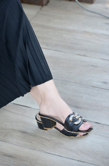 Nadia Block Heels - Black