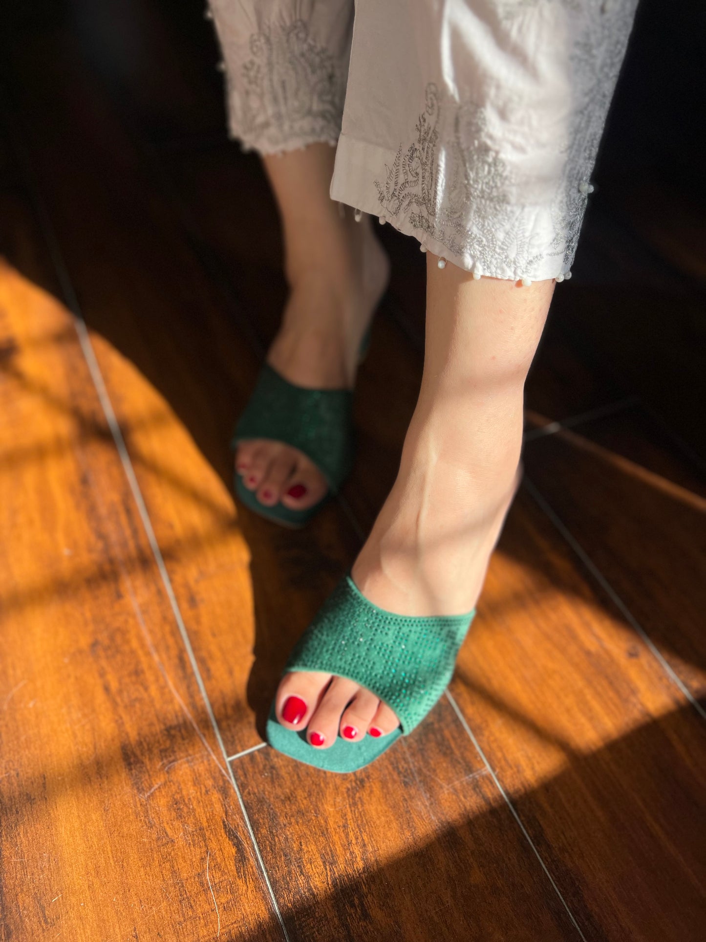 Veronika Block Heels - Green