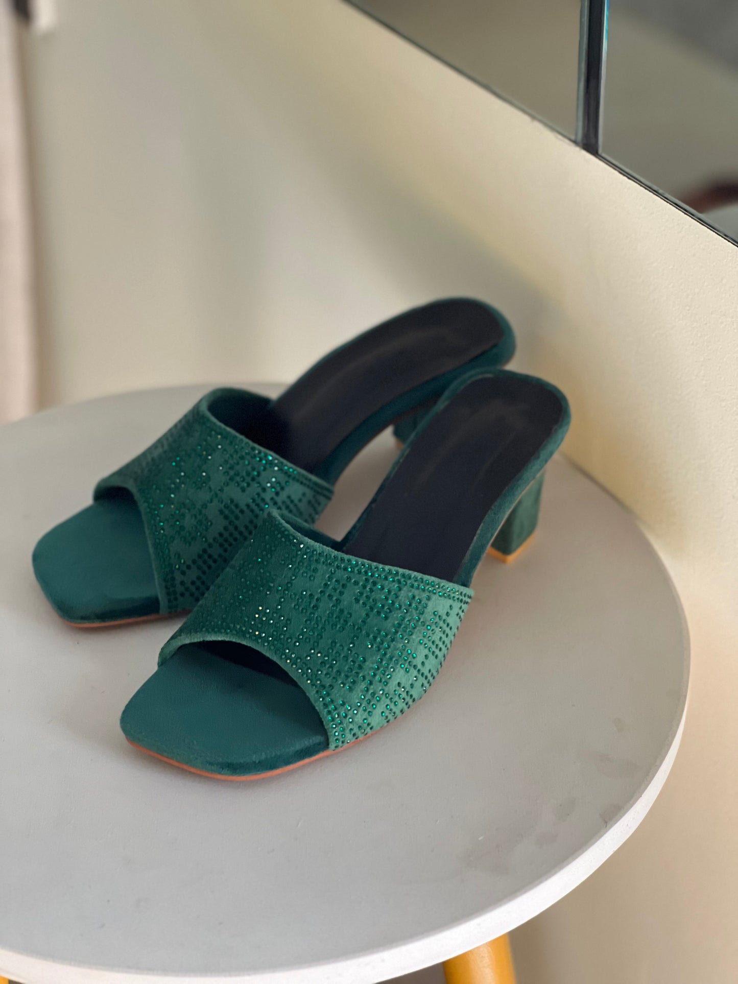 Veronika Block Heels - Green