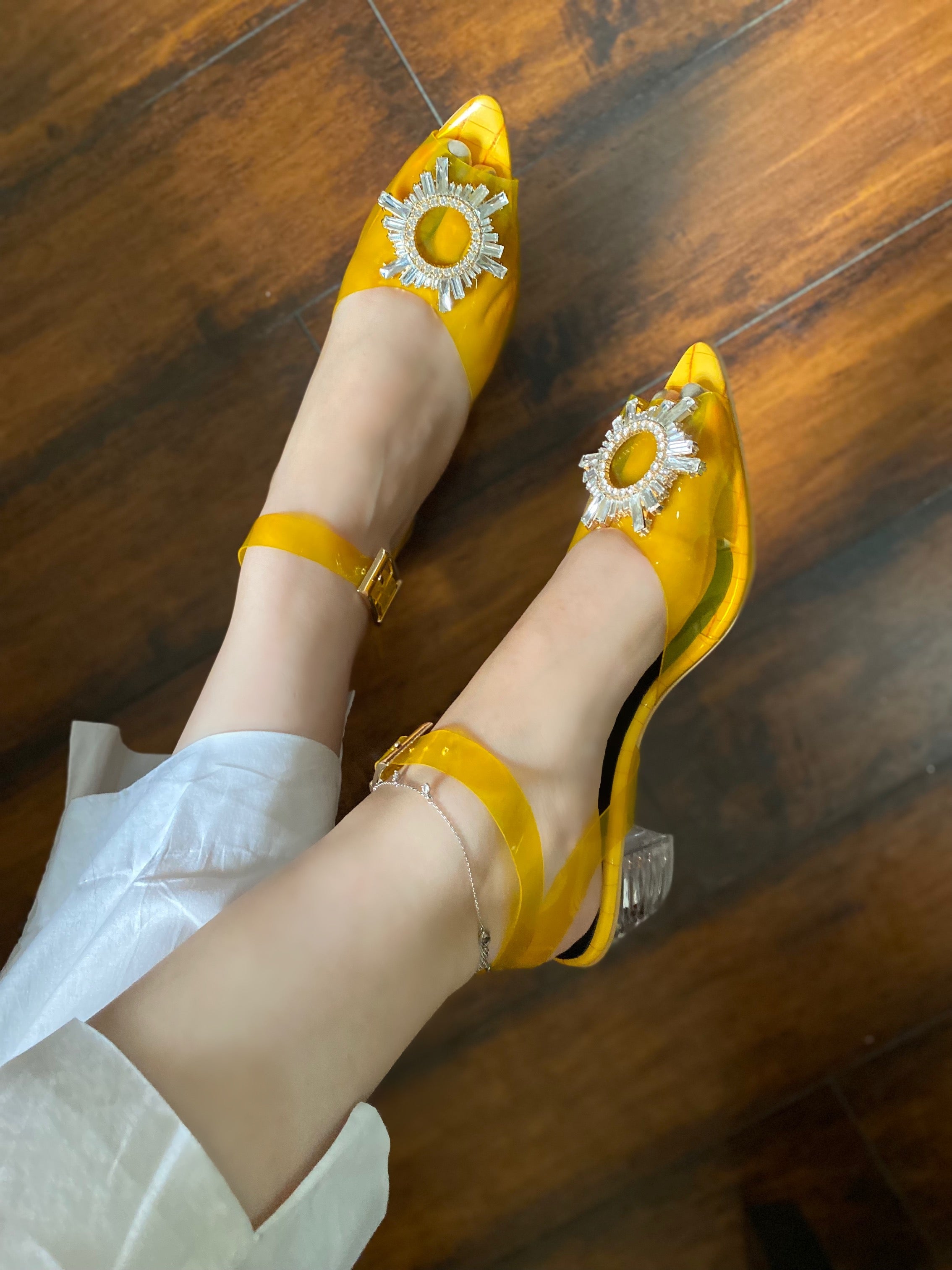Pulgem Block Heels - Yellow