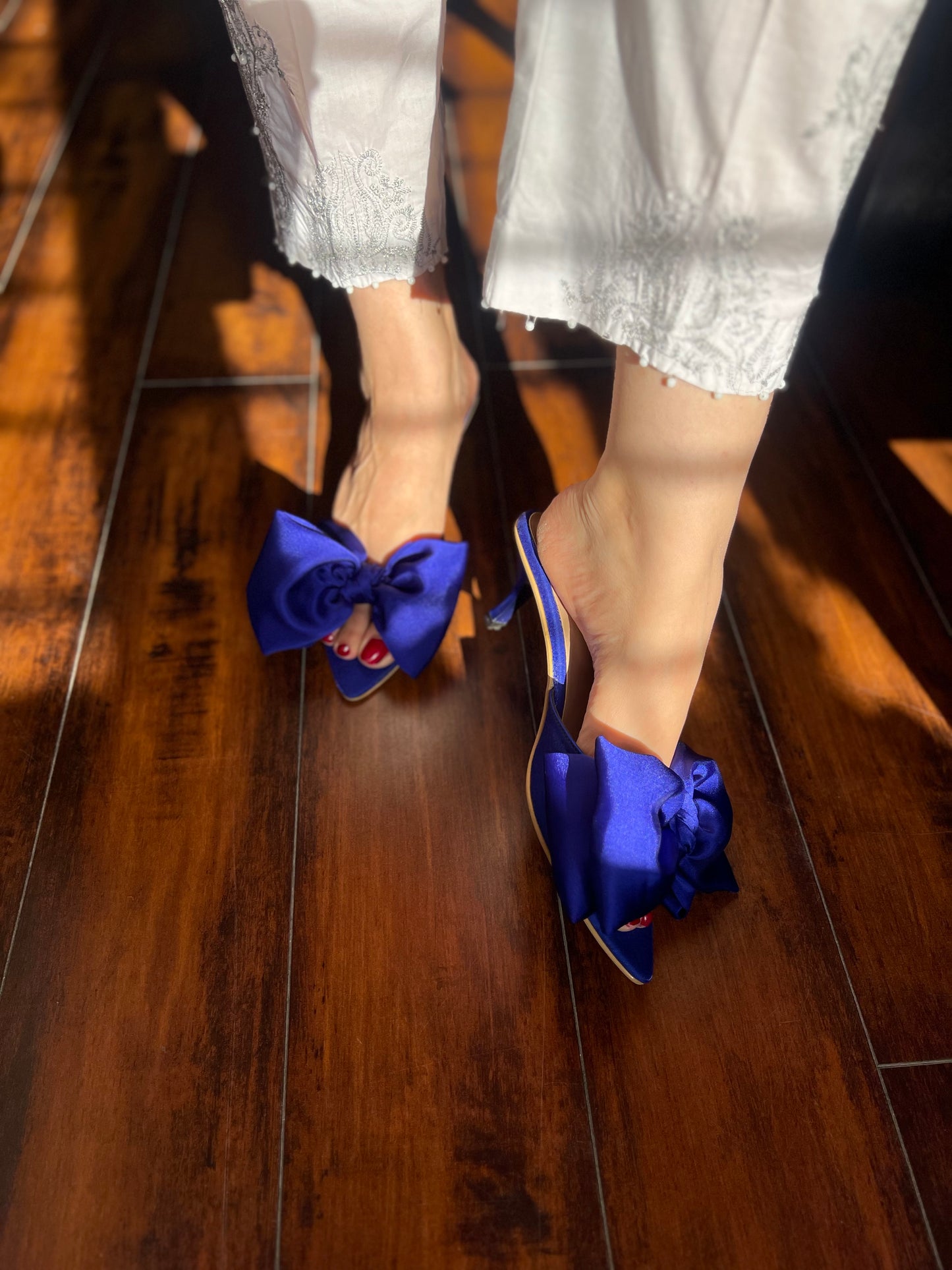 Hannah Bow Heels - Blue