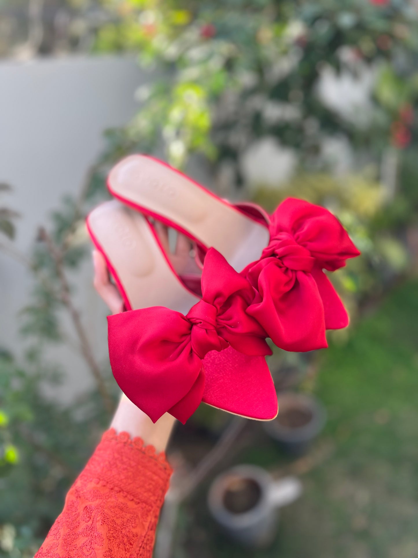 Hannah Bow Heels - Red