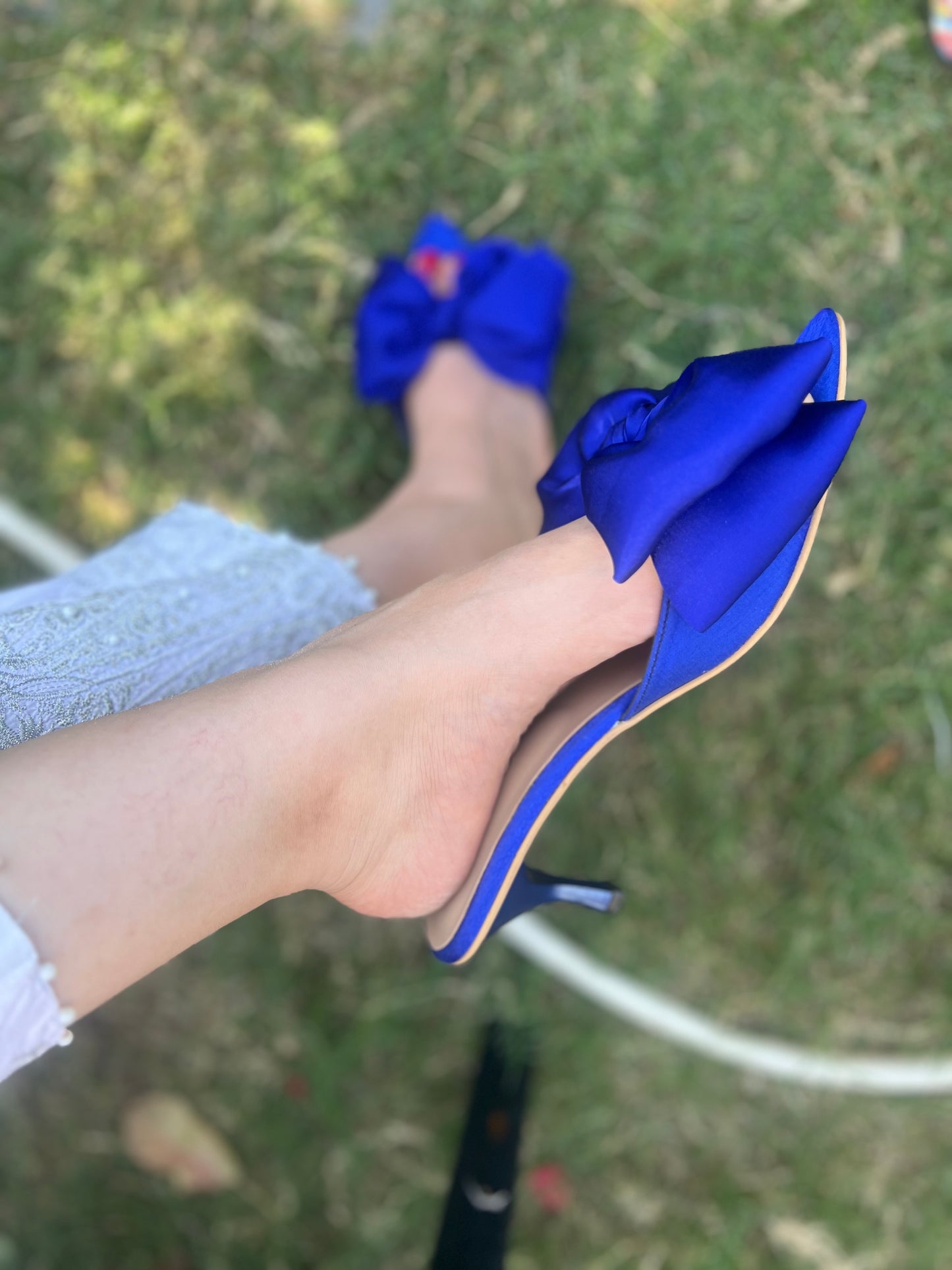 Hannah Bow Heels - Blue