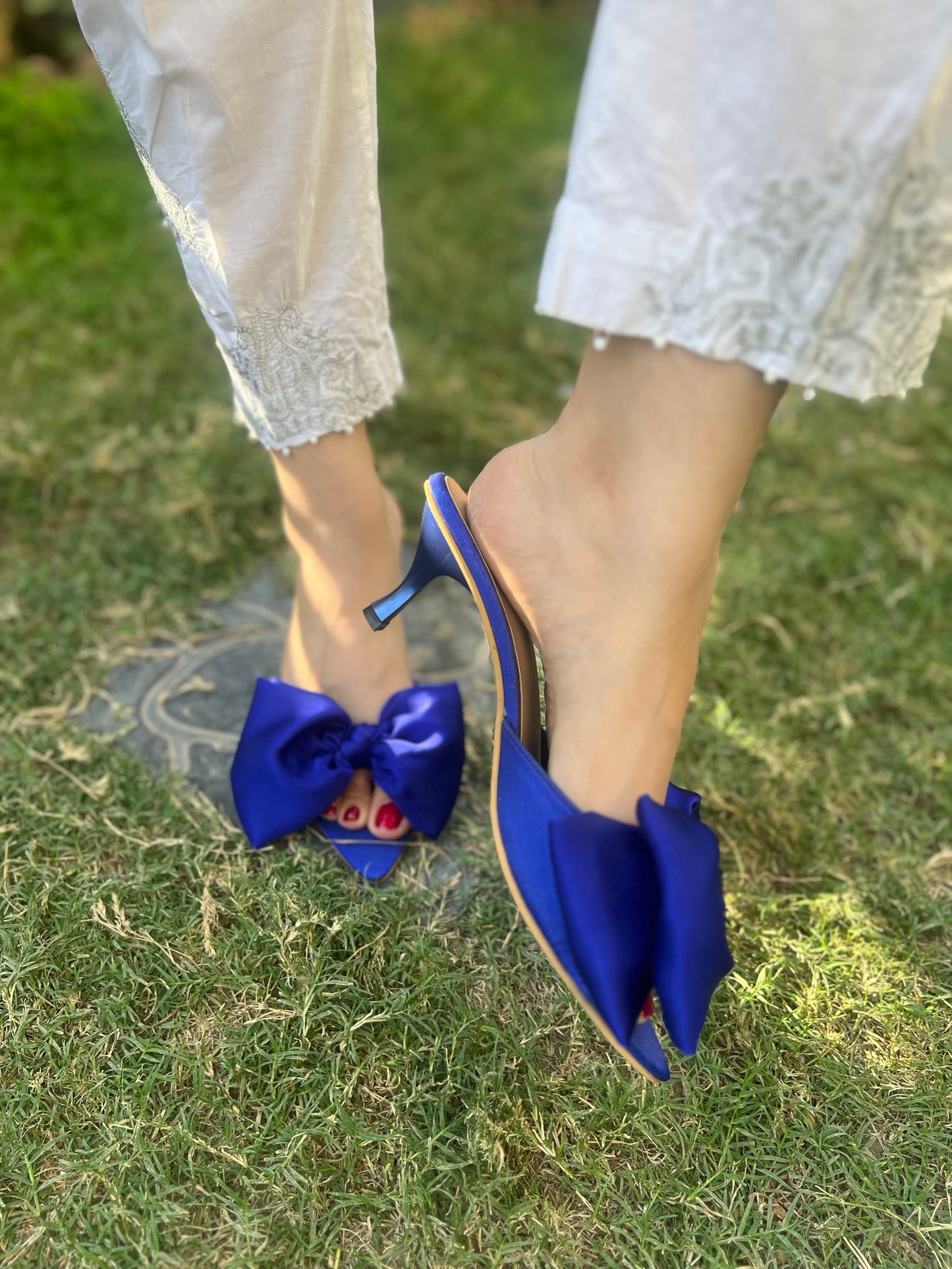 Hannah Bow Heels - Blue