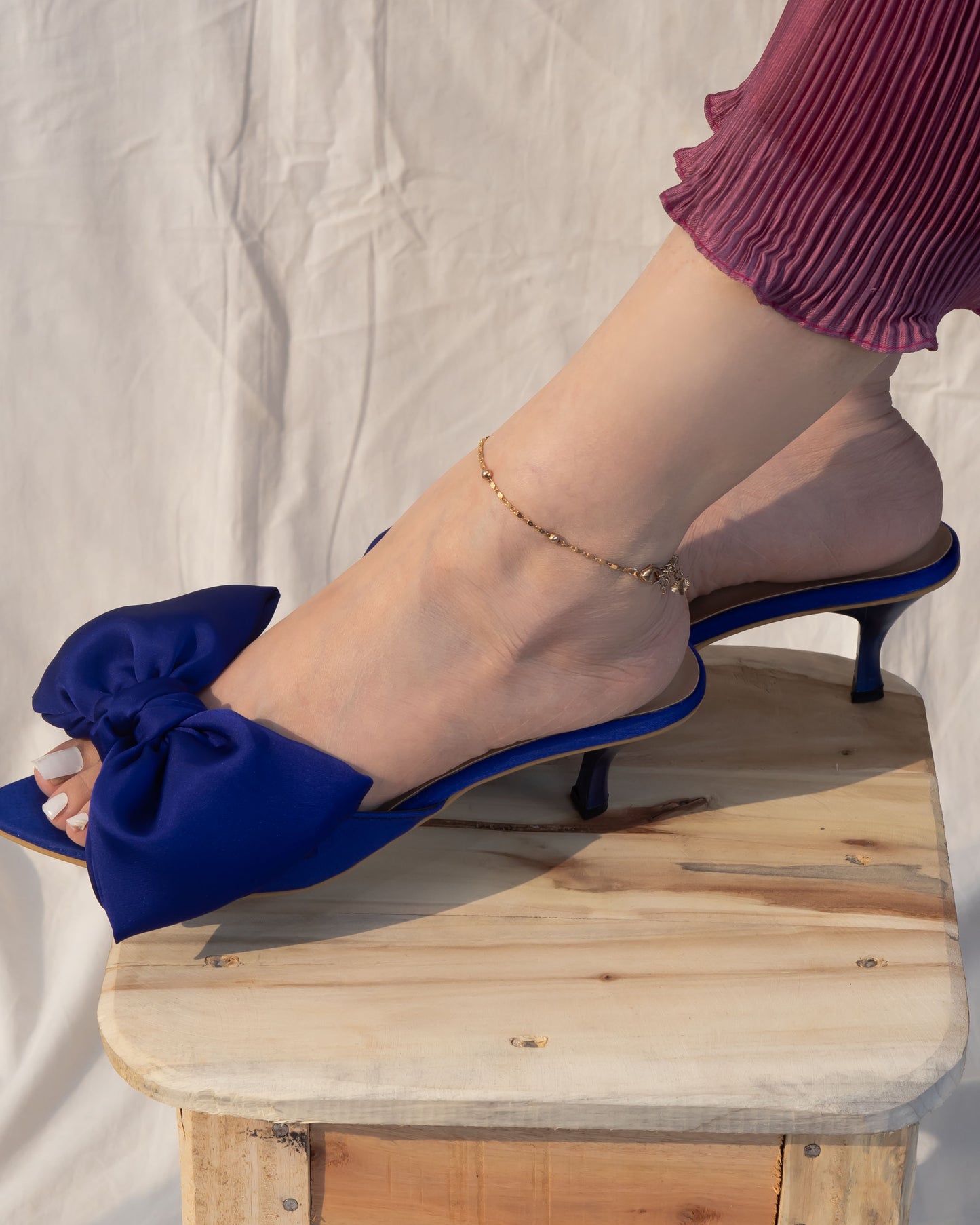 Hannah Bow Heels - Blue