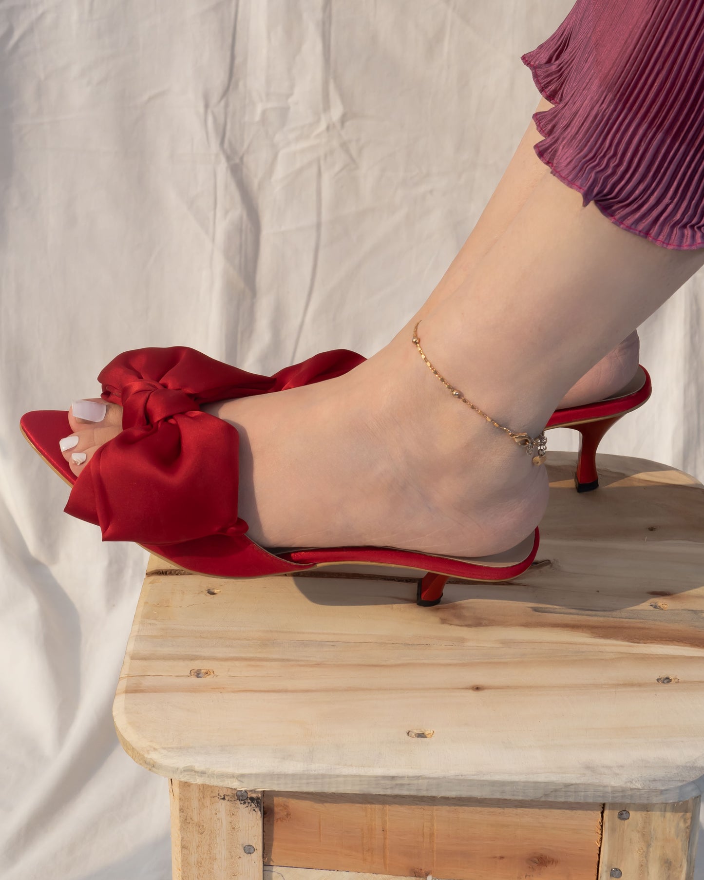 Hannah Bow Heels - Red