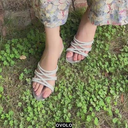 Flair Block Heels - Silver