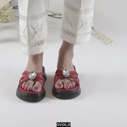 Ivy Chunky Platforms - Red