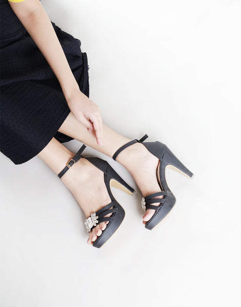 Jelma Platform Heels -  Black