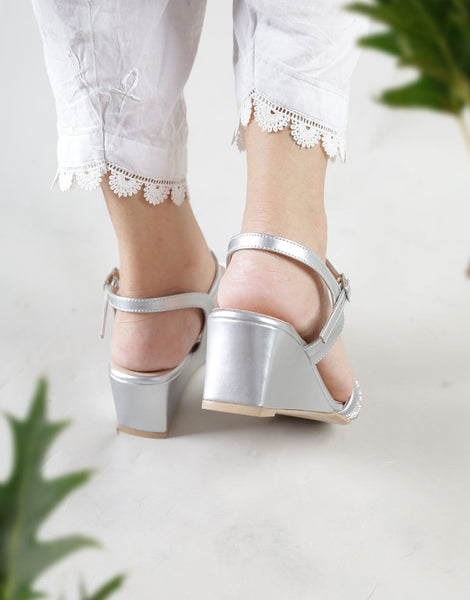 Lisa Platform Heels - Silver
